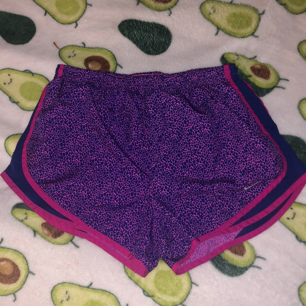 Purple and pink pattern Nike shorts